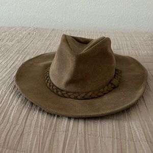 Minnetonka Buffallo Outback Hat Vintage Brown Leather Cowboy Hat